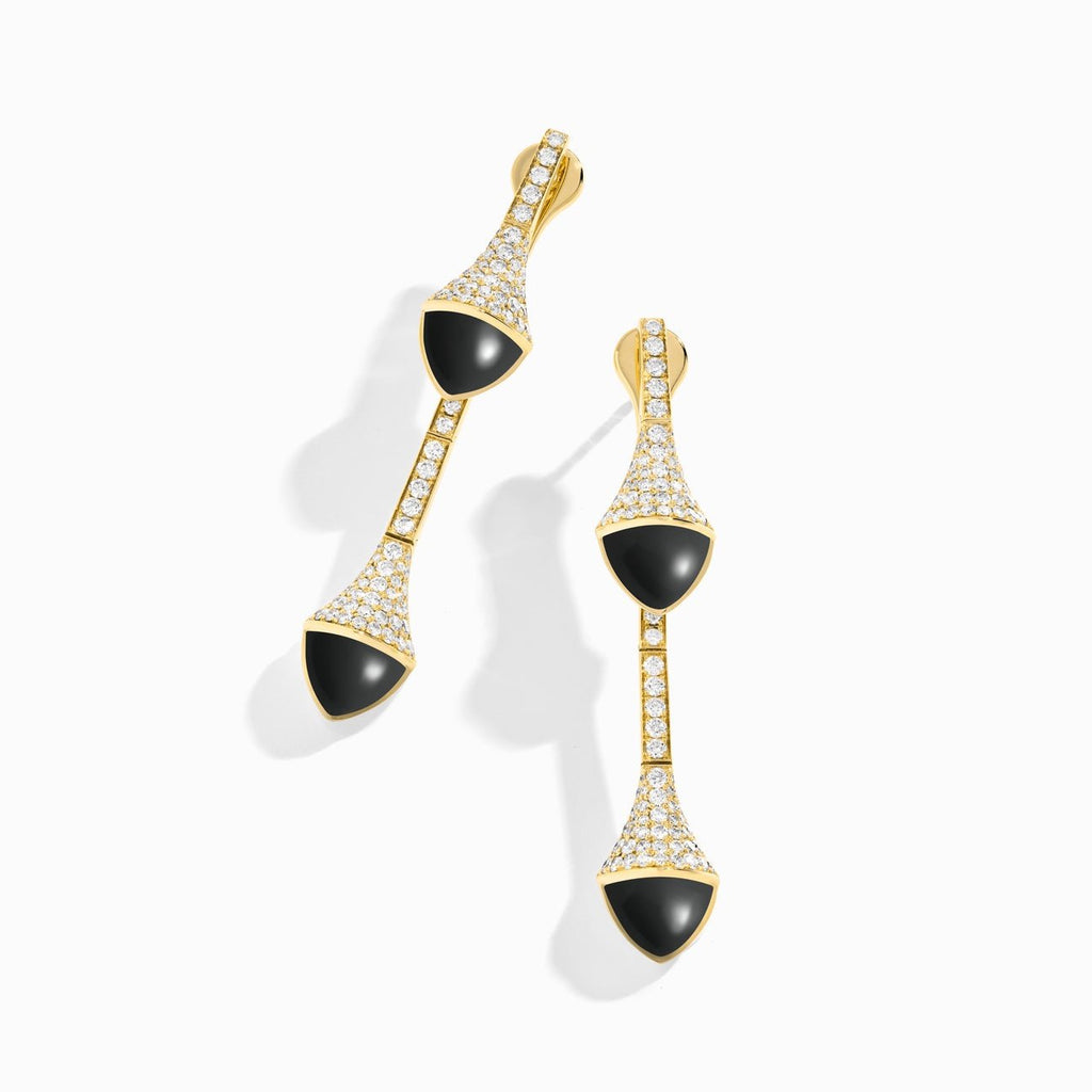Cleo Diamond Drop Earrings Yellow Gold