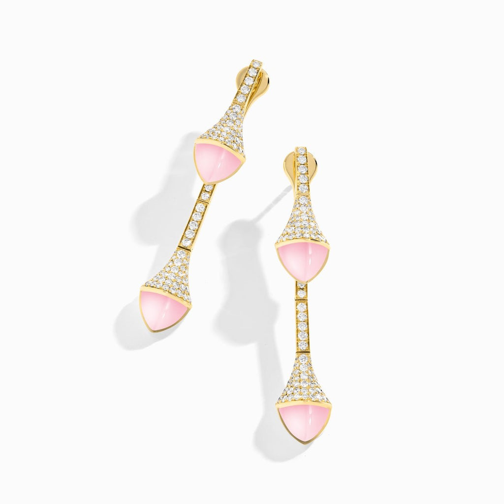 Cleo Diamond Drop Earrings Yellow Gold