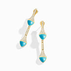 Cleo Diamond Drop Earrings Yellow Gold