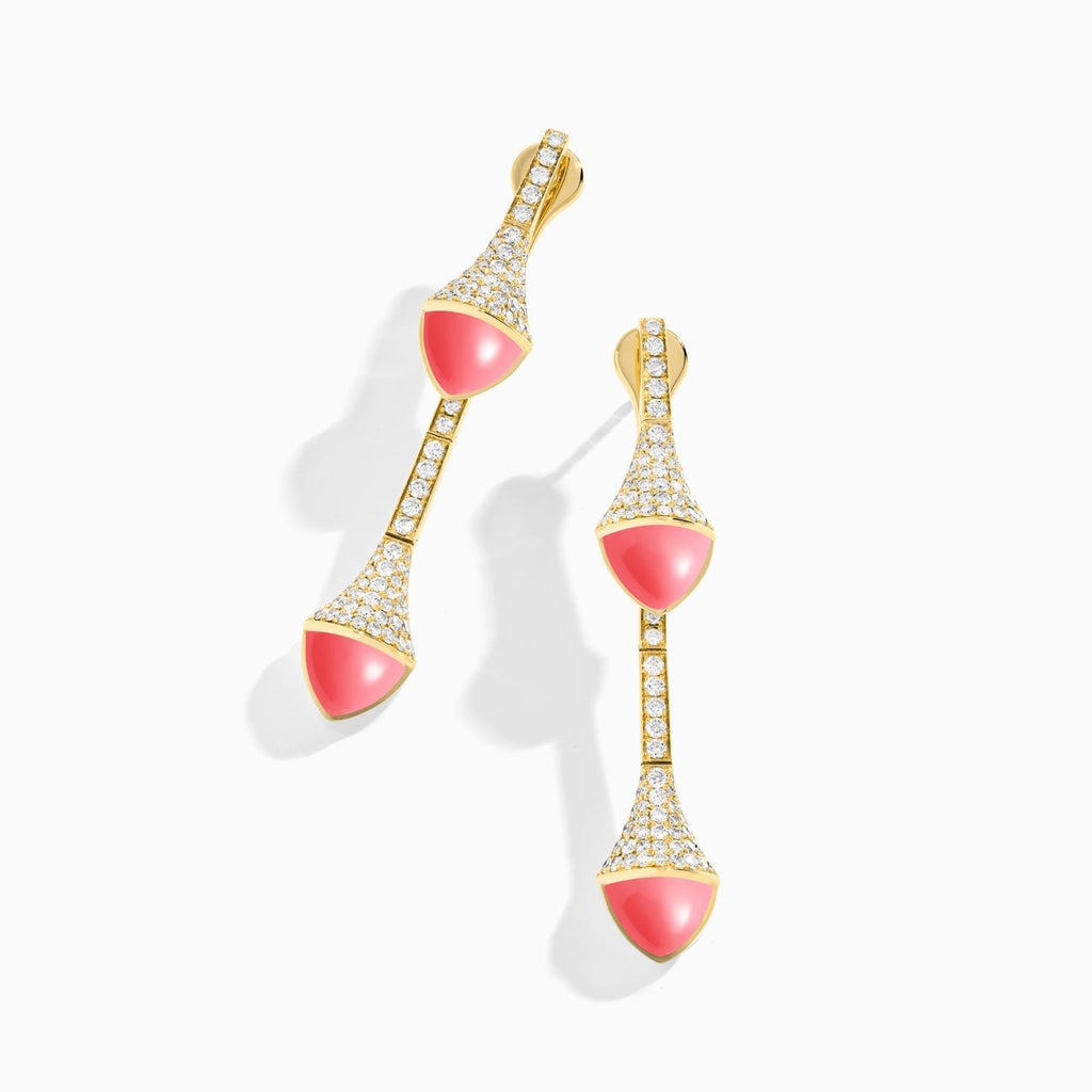Cleo Diamond Drop Earrings Yellow Gold