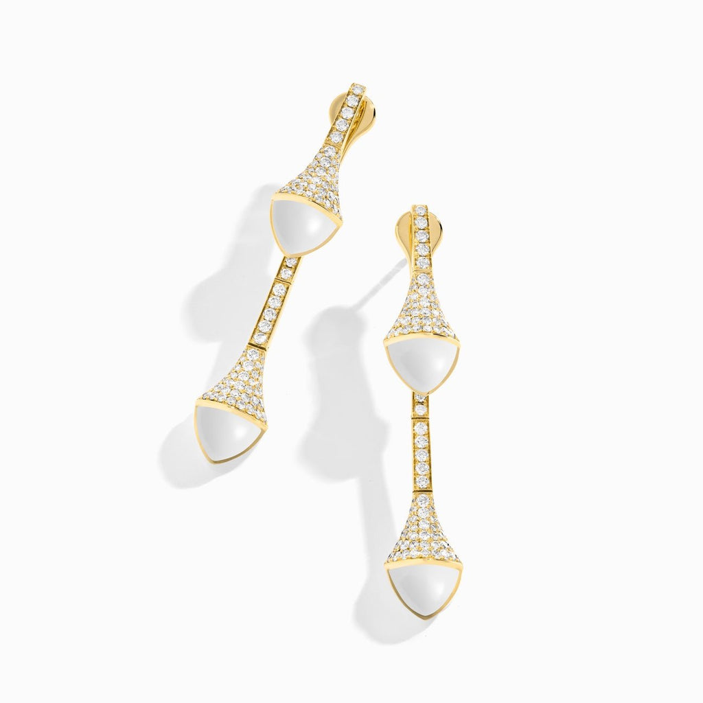 Cleo Diamond Drop Earrings Yellow Gold