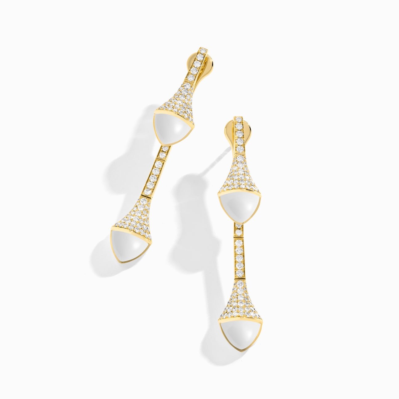 Cleo Diamond Drop Earrings Yellow Gold