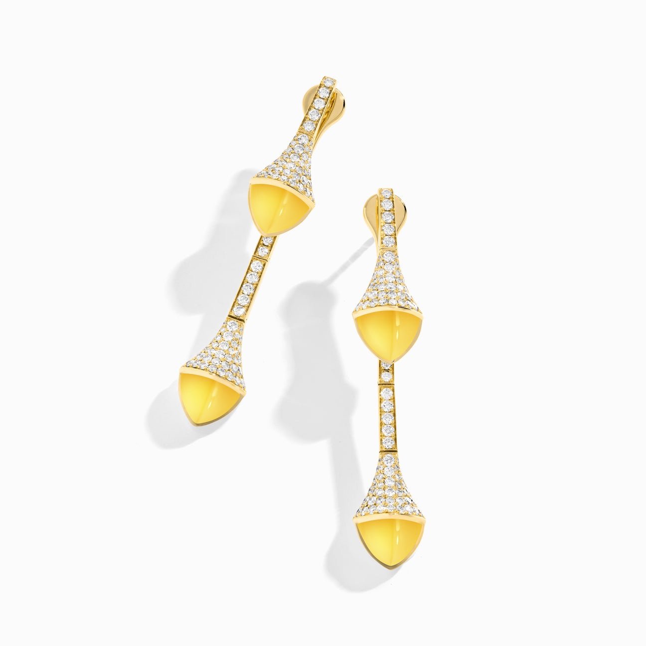 Cleo Diamond Drop Earrings Yellow Gold