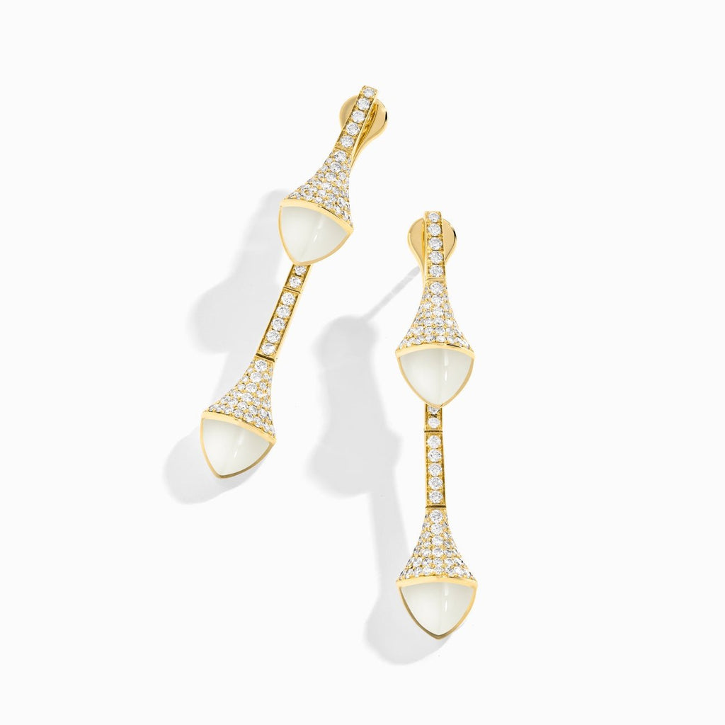 Cleo Diamond Drop Earrings Yellow Gold