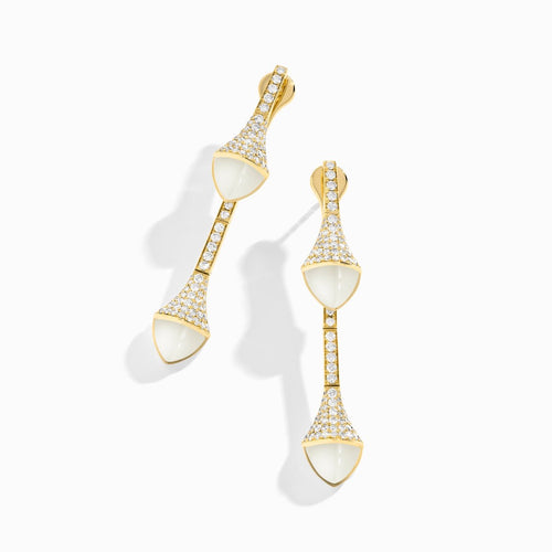 Cleo Diamond Drop Earrings Yellow Gold