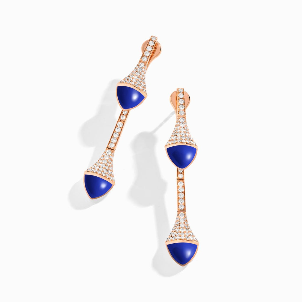 Cleo Diamond Drop Earrings Rose Gold