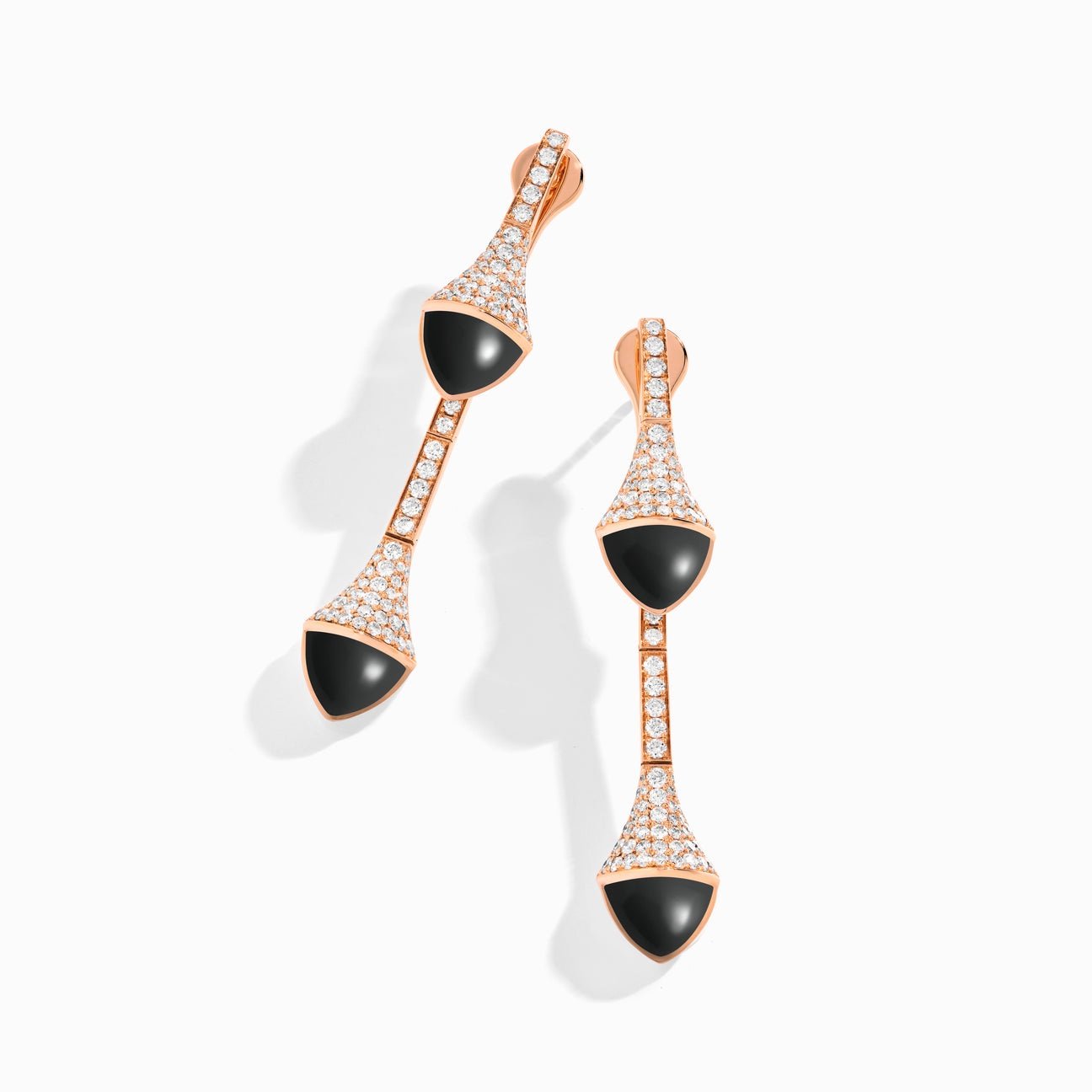 Cleo Diamond Drop Earrings Rose Gold