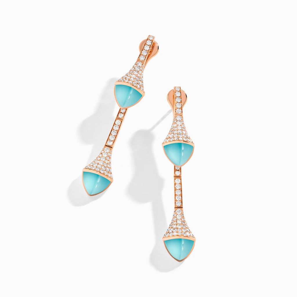 Cleo Diamond Drop Earrings Rose Gold