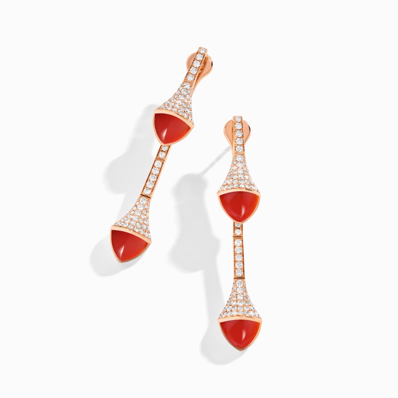 Cleo Diamond Drop Earrings Rose Gold