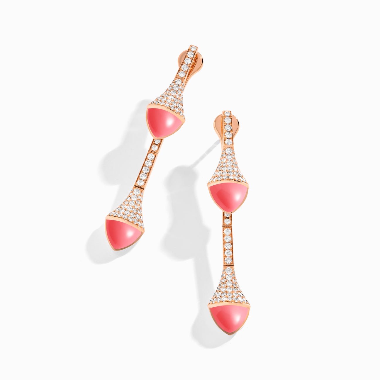 Cleo Diamond Drop Earrings Rose Gold