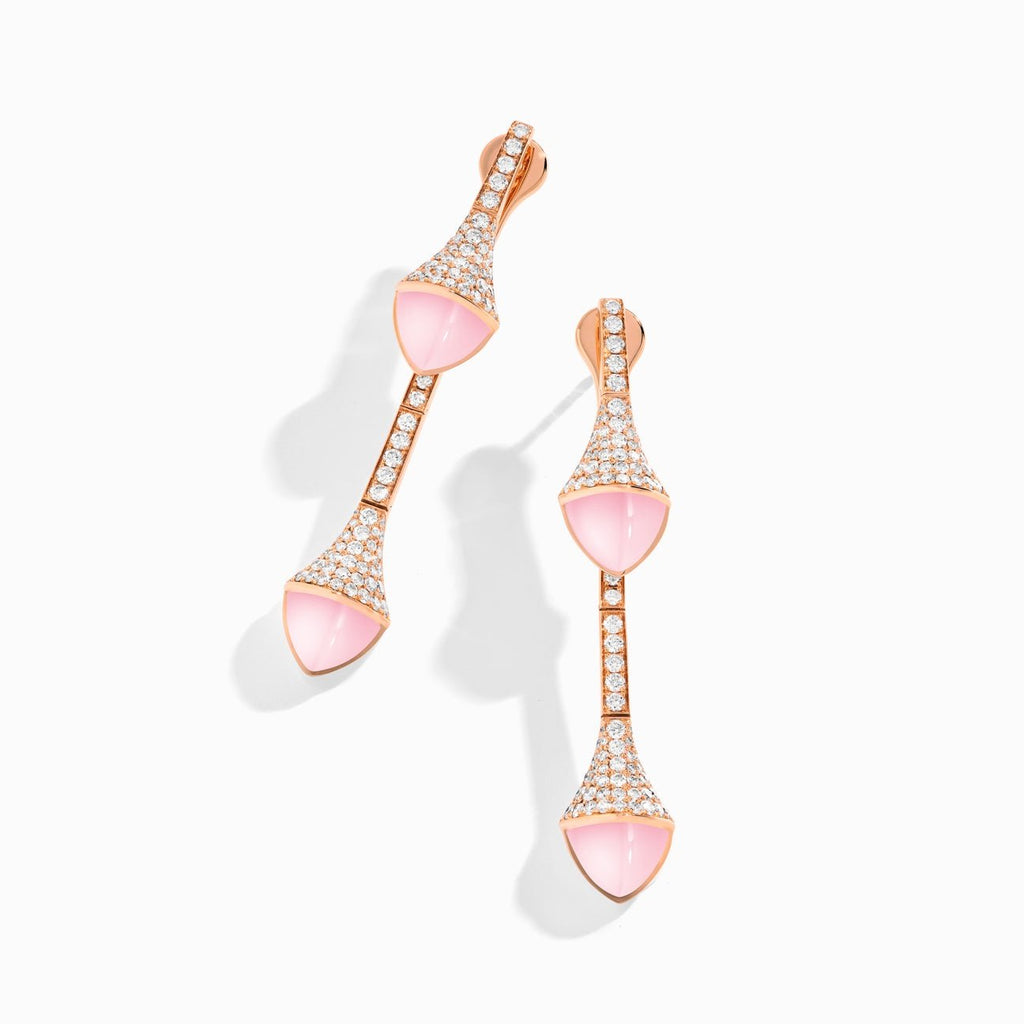 Cleo Diamond Drop Earrings Rose Gold