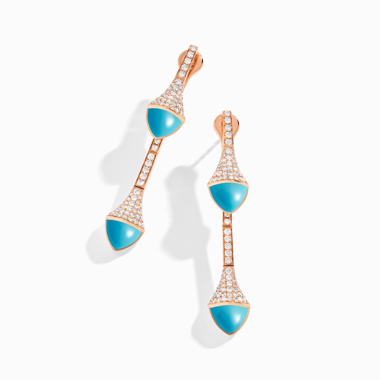 Cleo Diamond Drop Earrings Rose Gold