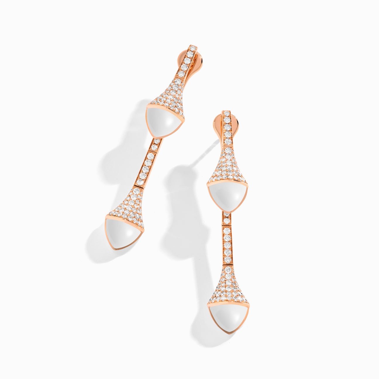 Cleo Diamond Drop Earrings Rose Gold