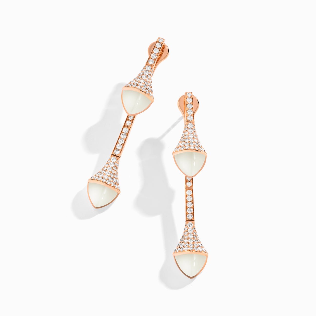 Cleo Diamond Drop Earrings Rose Gold