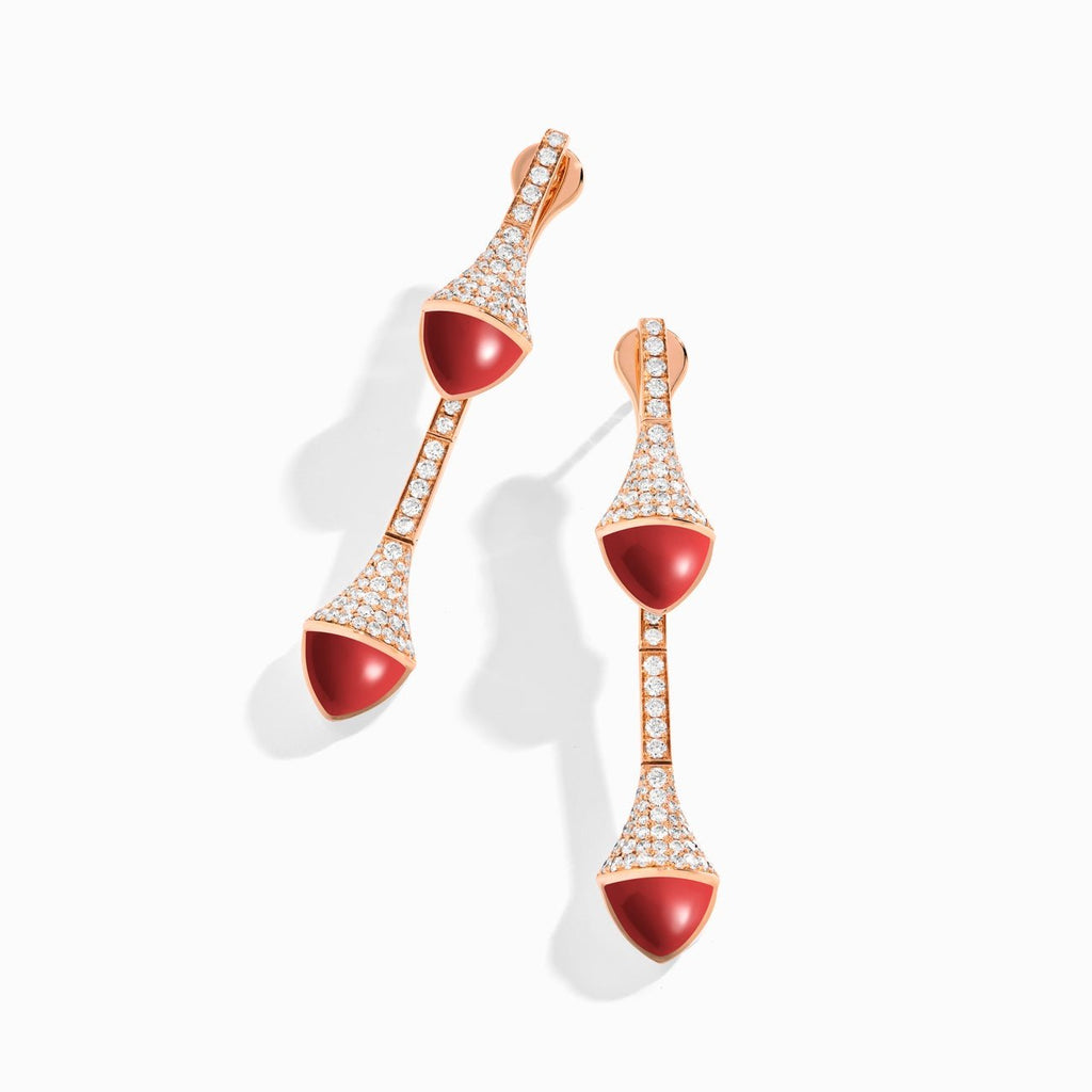 Cleo Diamond Drop Earrings Rose Gold