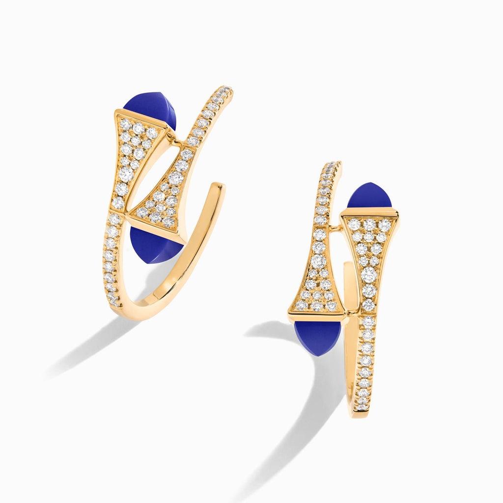 Cleo Diamond Small Hoop Earrings Yellow Gold