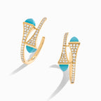 Cleo Diamond Small Hoop Earrings Yellow Gold
