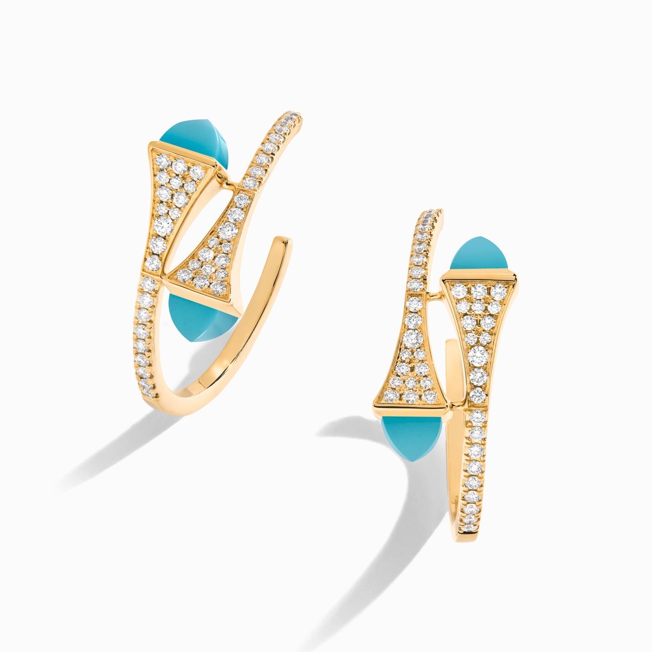 Cleo Diamond Small Hoop Earrings Yellow Gold