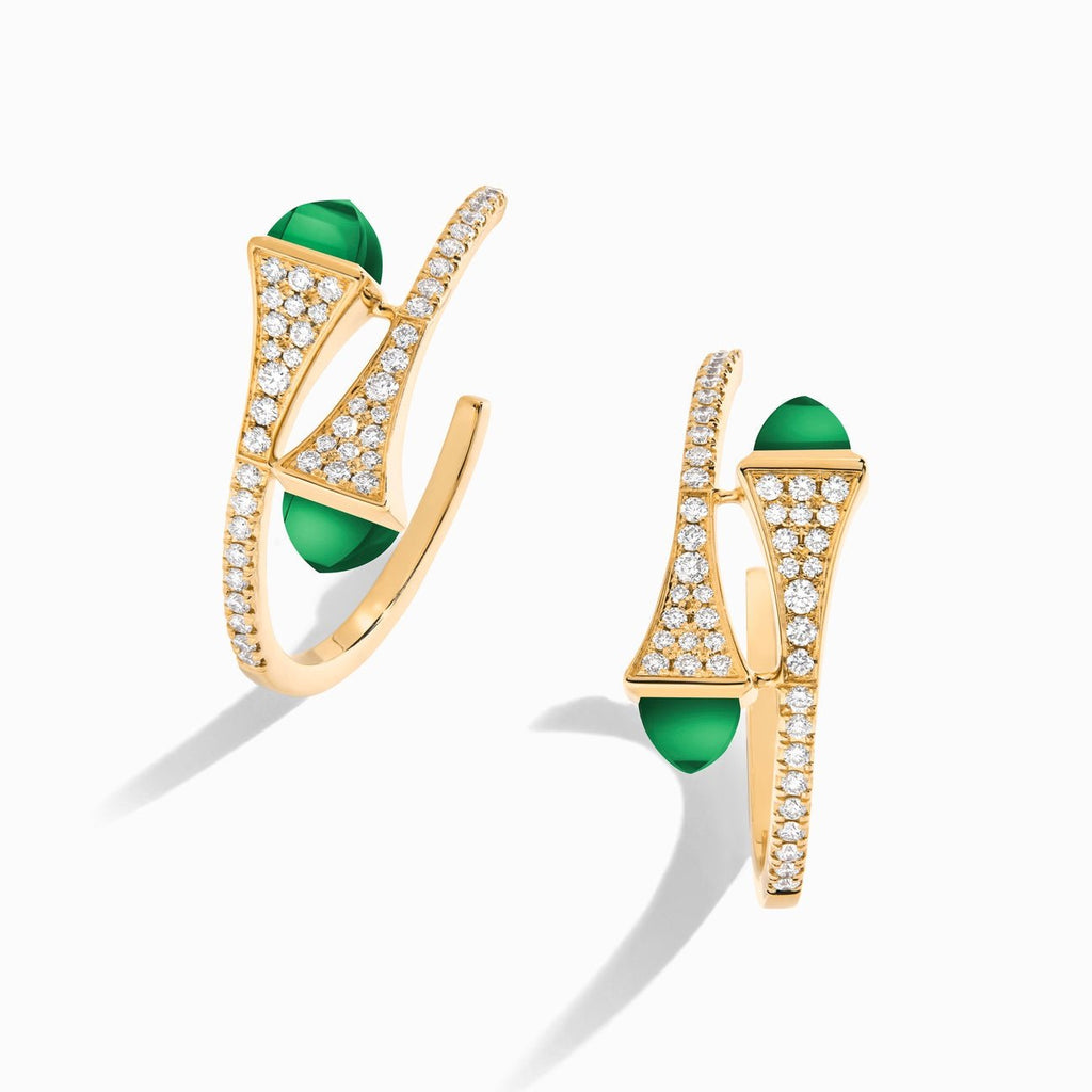Cleo Diamond Small Hoop Earrings Yellow Gold