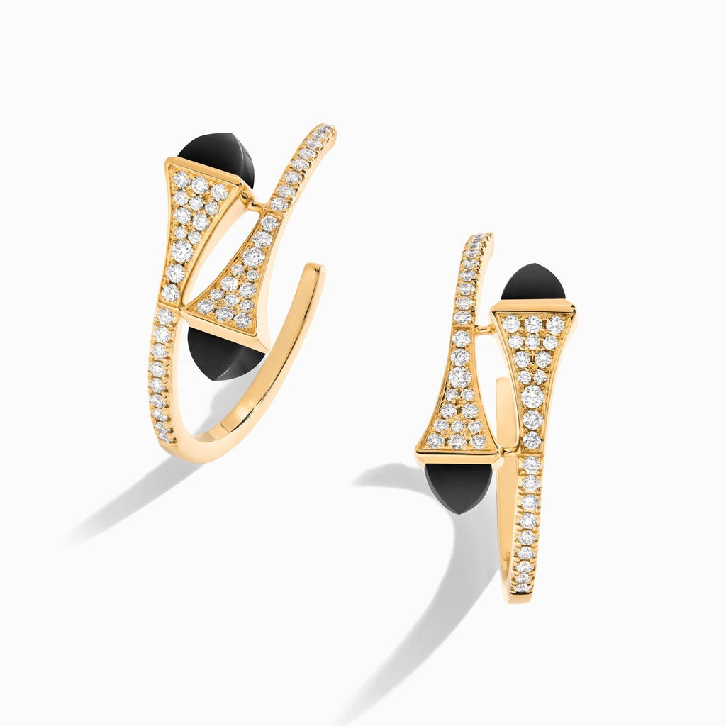 Cleo Diamond Small Hoop Earrings Yellow Gold