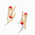 Cleo Diamond Small Hoop Earrings Yellow Gold