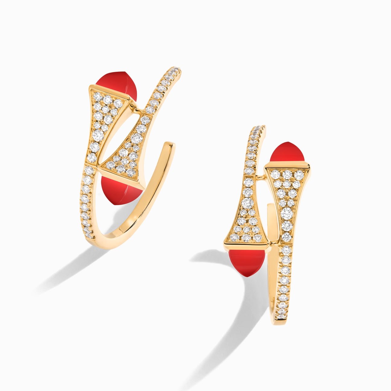 Cleo Diamond Small Hoop Earrings Yellow Gold