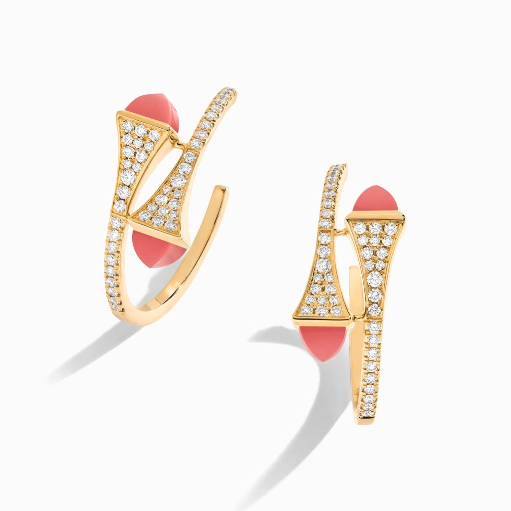 Cleo Diamond Small Hoop Earrings Yellow Gold