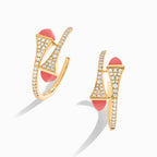 Cleo Diamond Small Hoop Earrings Yellow Gold