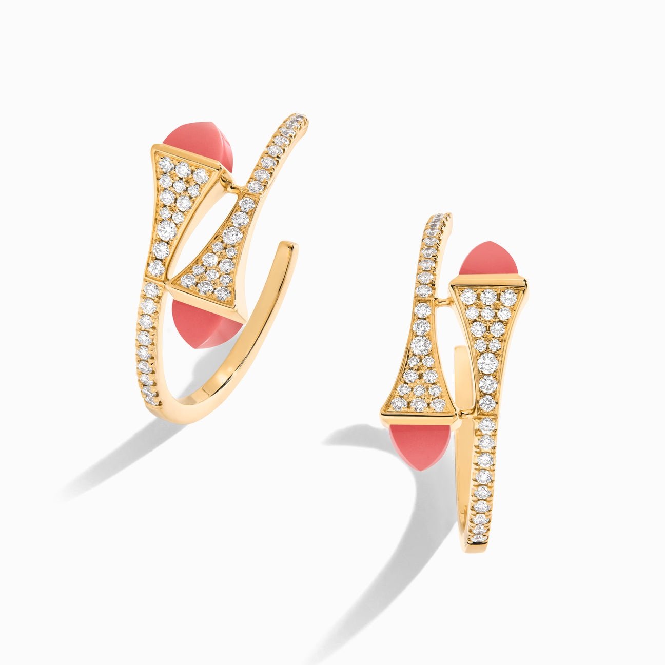 Cleo Diamond Small Hoop Earrings Yellow Gold