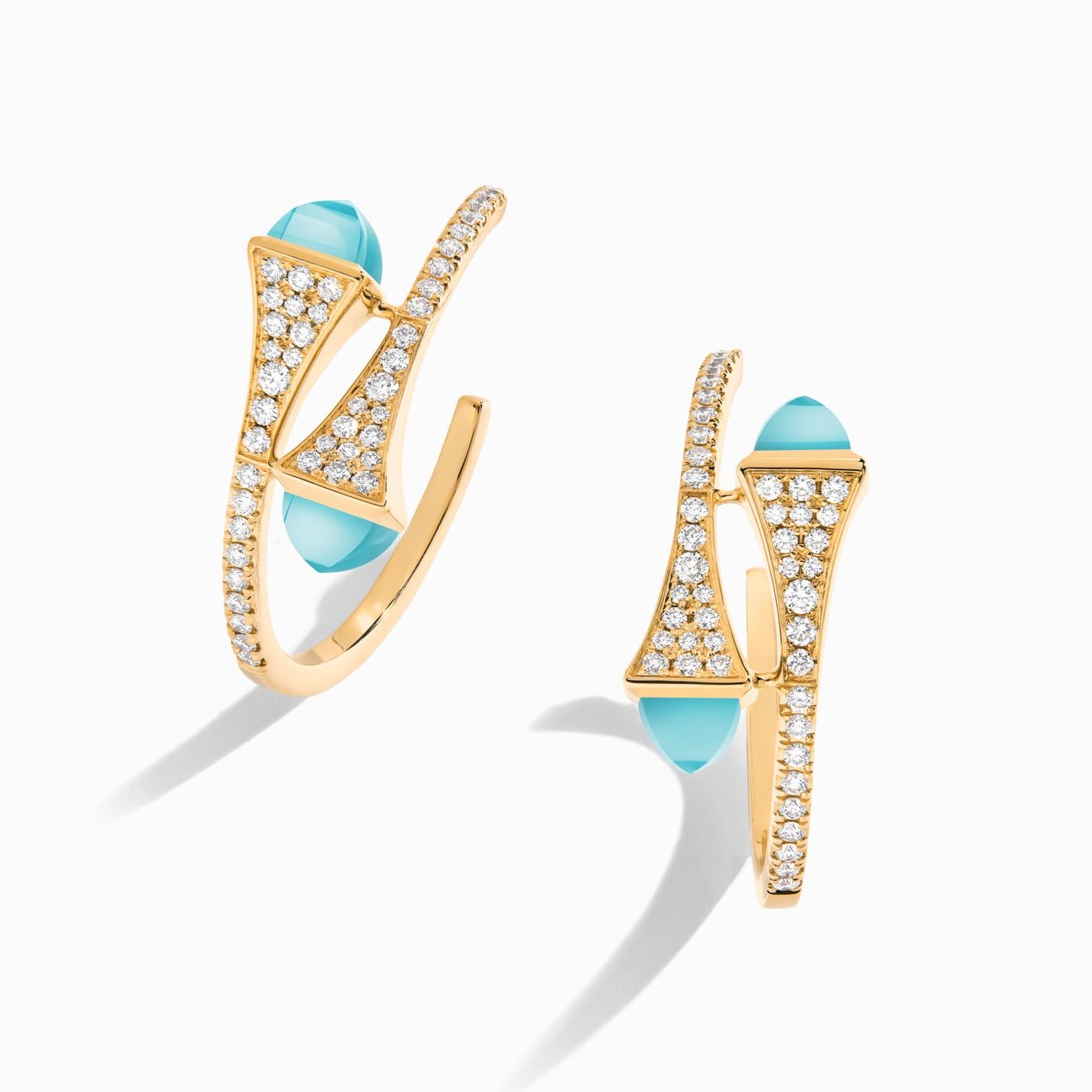 Cleo Diamond Small Hoop Earrings Yellow Gold