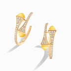 Cleo Diamond Small Hoop Earrings Yellow Gold