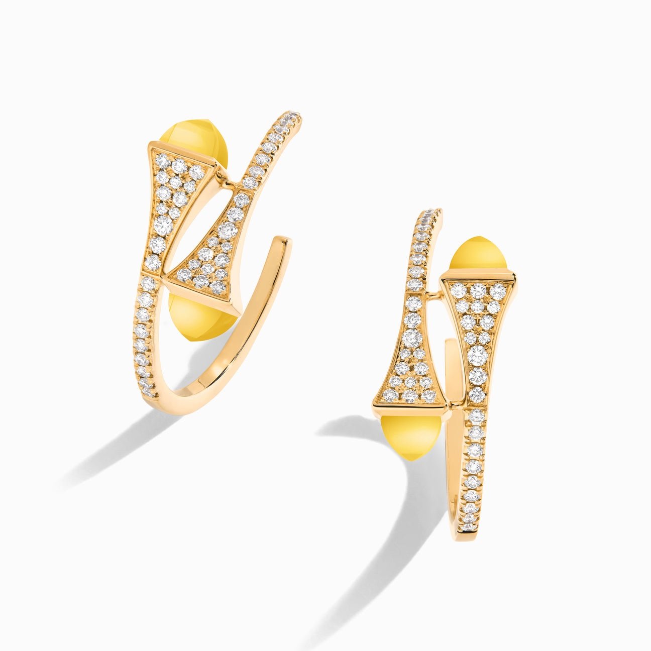 Cleo Diamond Small Hoop Earrings Yellow Gold