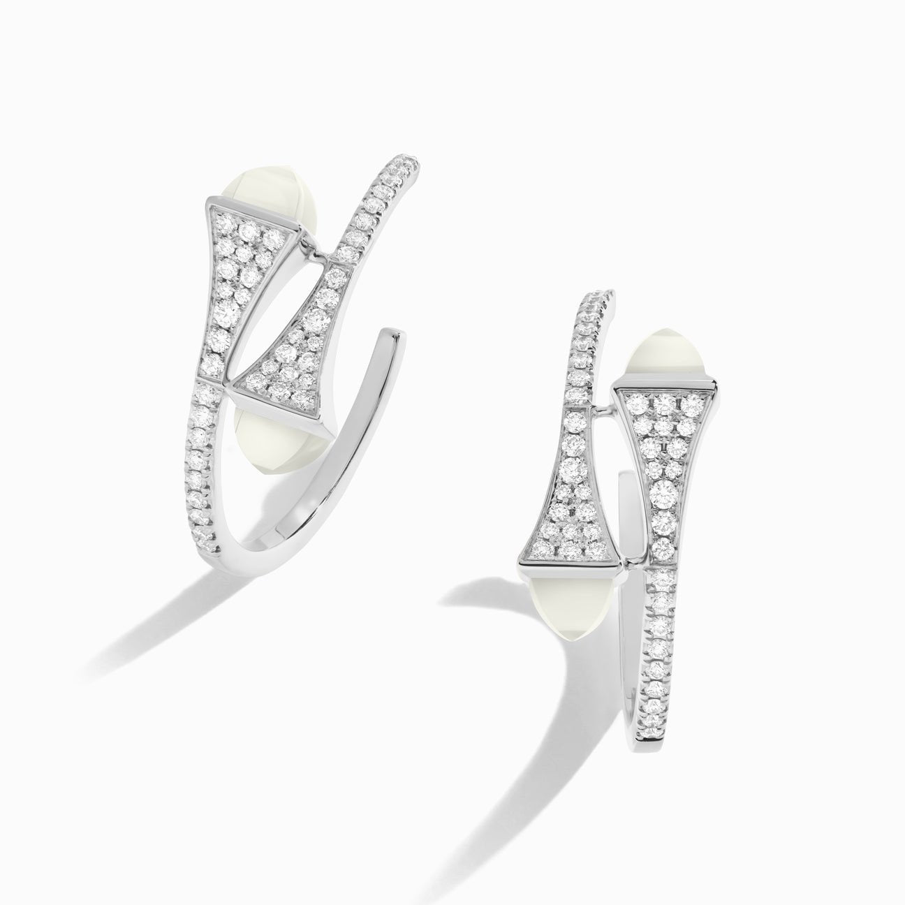 Cleo Diamond Small Hoop Earrings White Gold