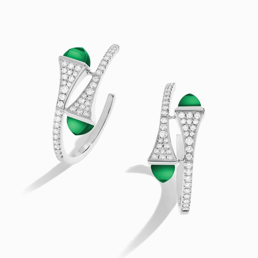 Cleo Diamond Small Hoop Earrings White Gold
