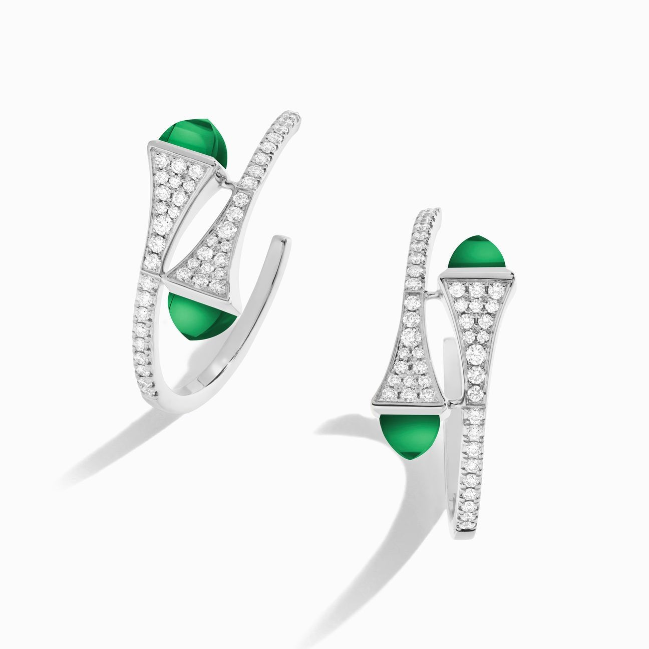 Cleo Diamond Small Hoop Earrings White Gold