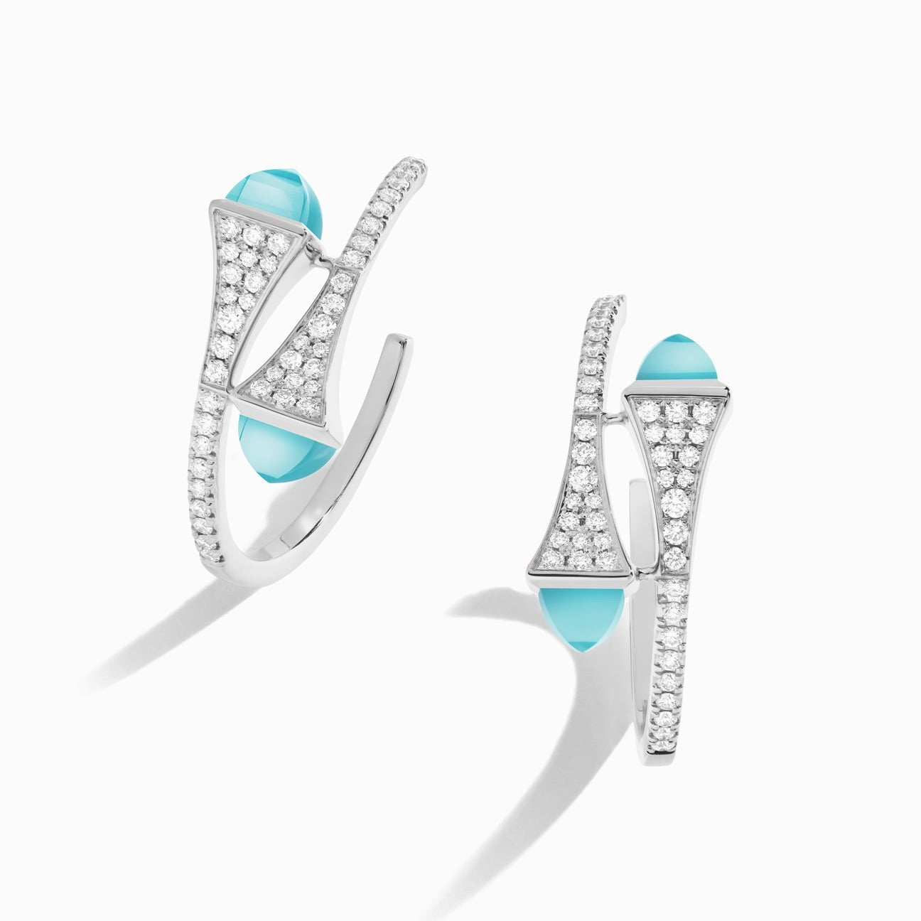 Cleo Diamond Small Hoop Earrings White Gold