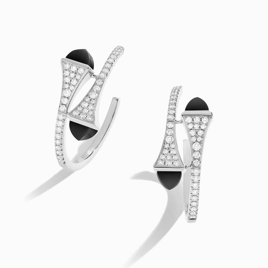 Cleo Diamond Small Hoop Earrings White Gold