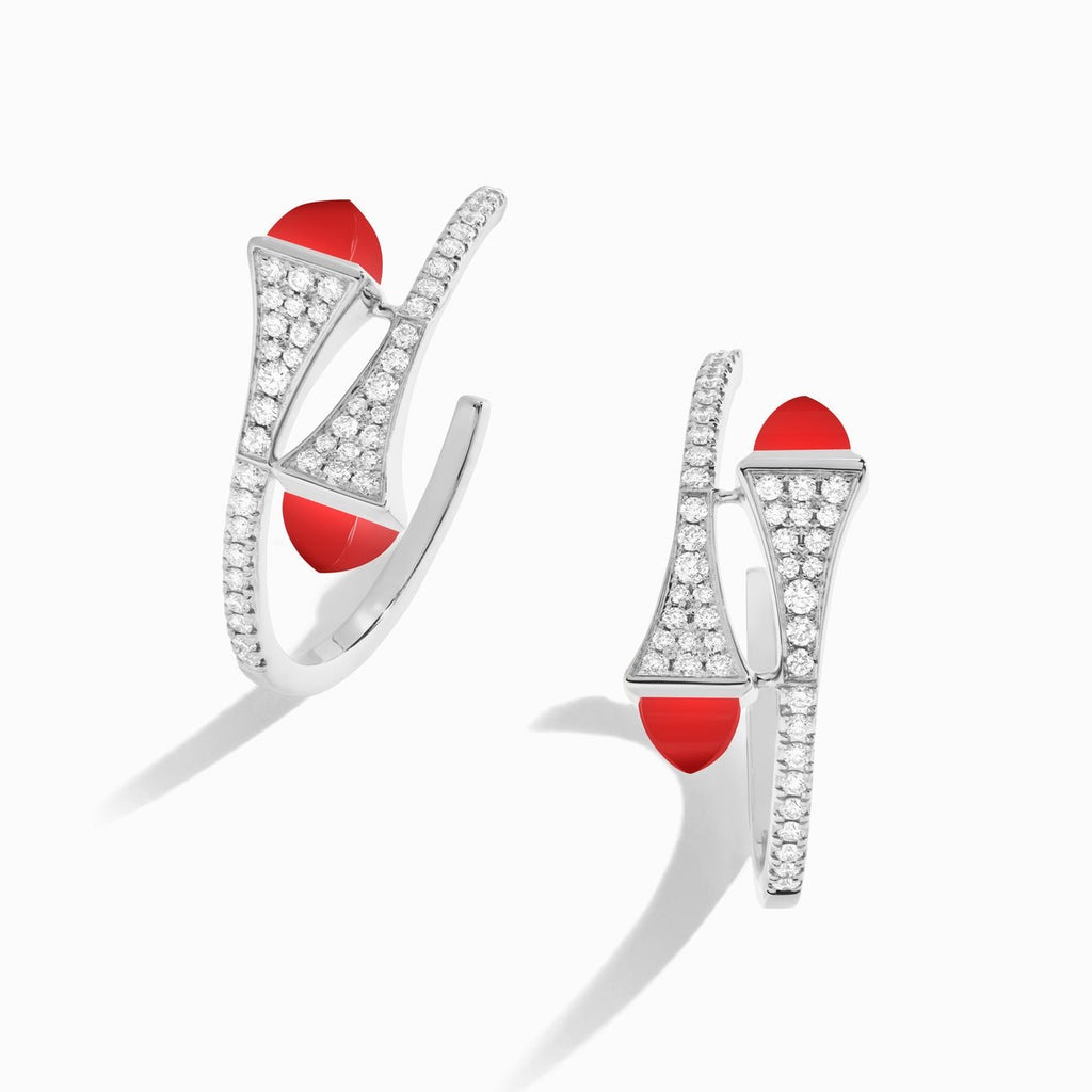 Cleo Diamond Small Hoop Earrings White Gold