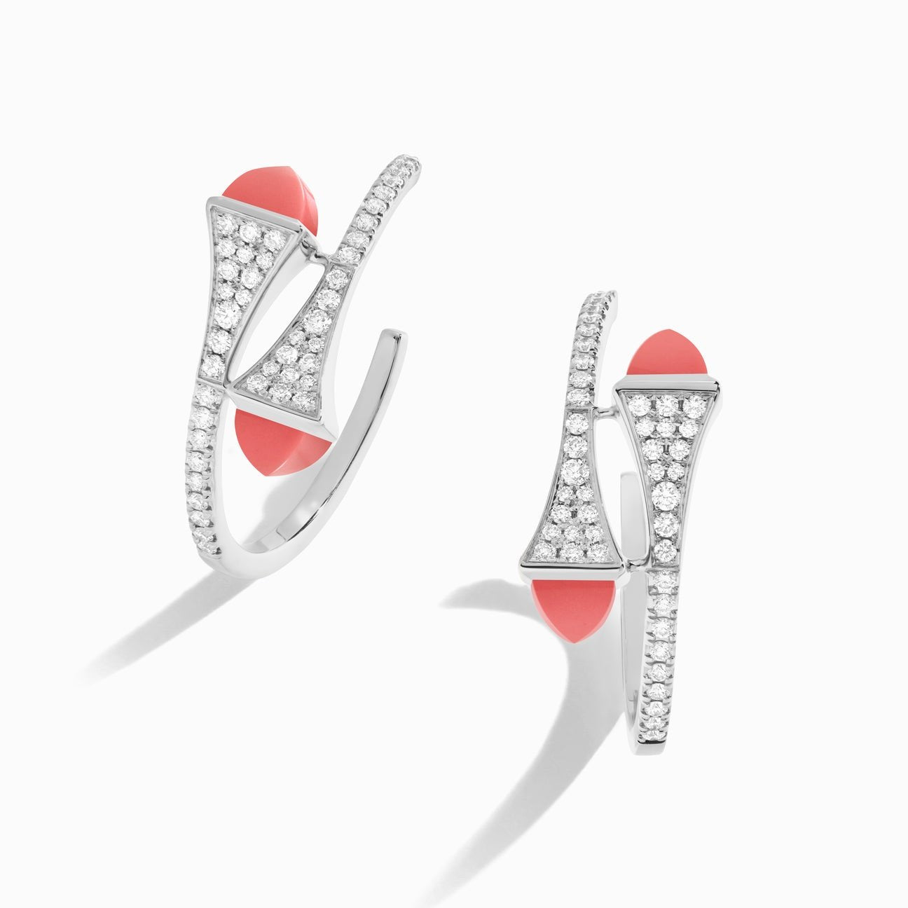 Cleo Diamond Small Hoop Earrings White Gold
