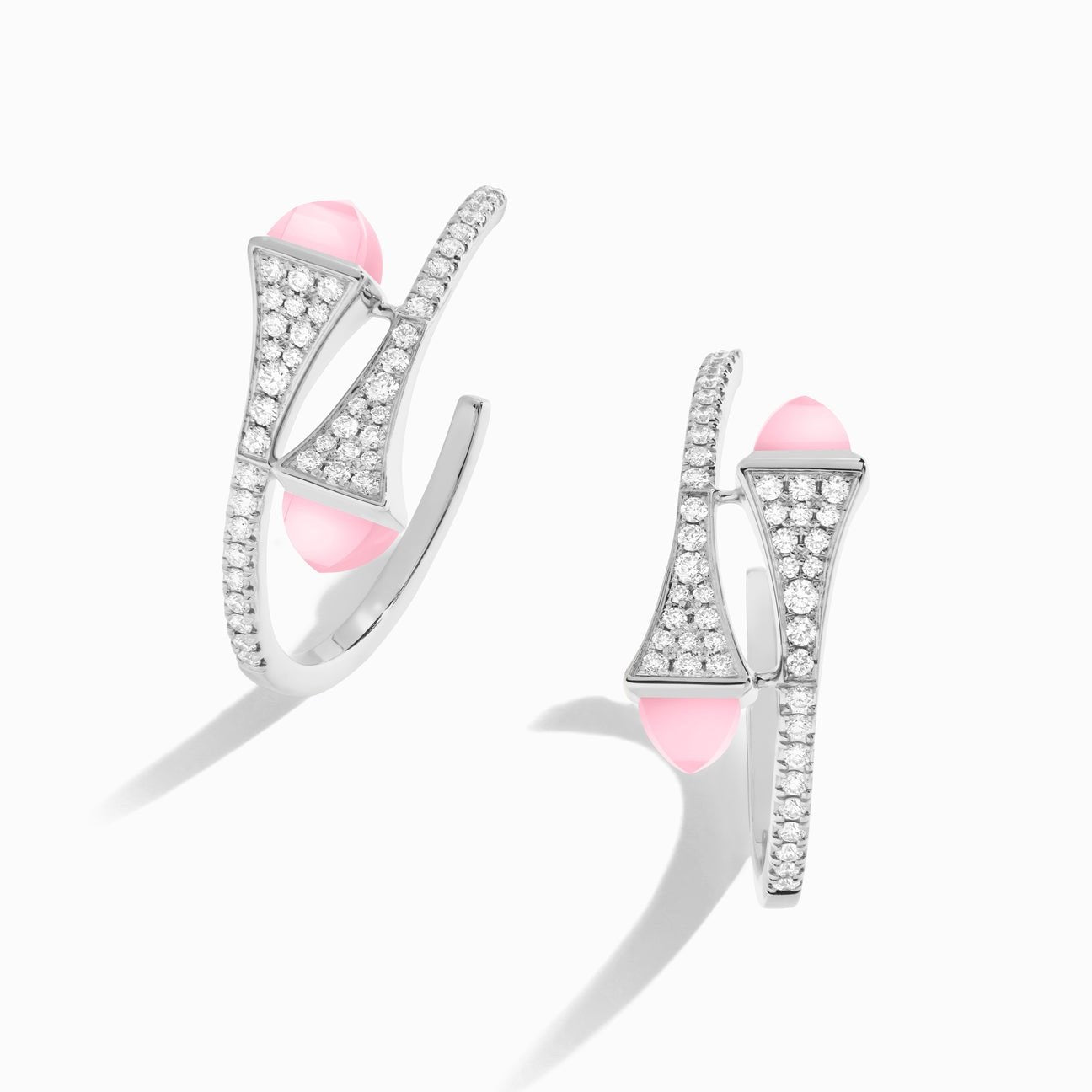 Cleo Diamond Small Hoop Earrings White Gold