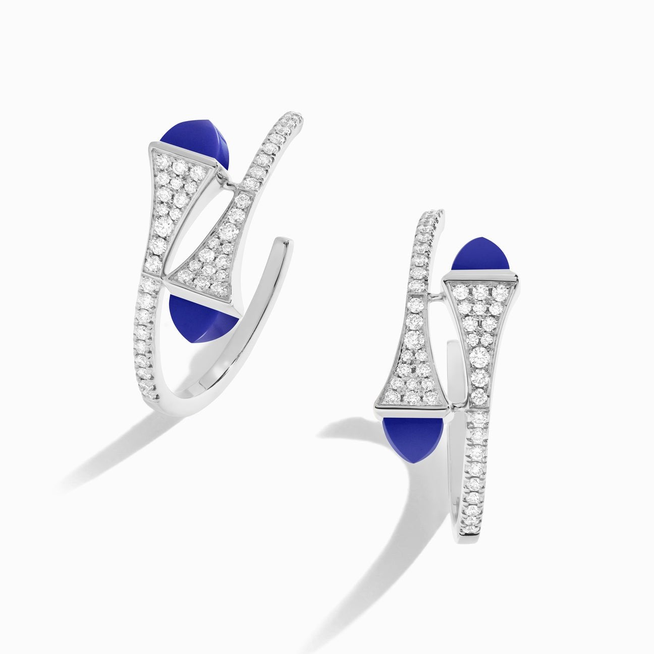 Cleo Diamond Small Hoop Earrings White Gold