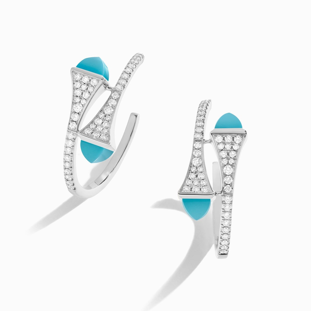 Cleo Diamond Small Hoop Earrings White Gold