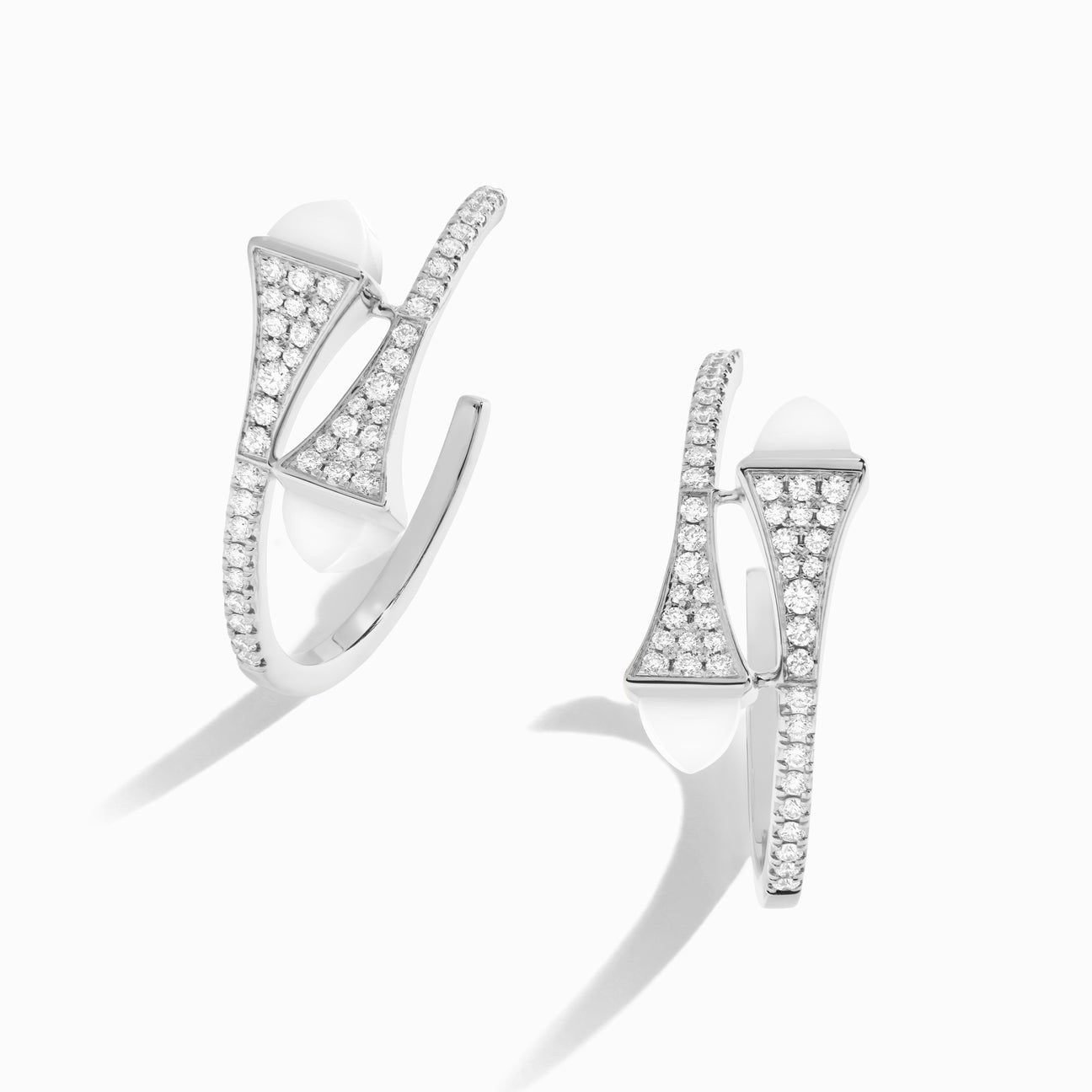 Cleo Diamond Small Hoop Earrings White Gold