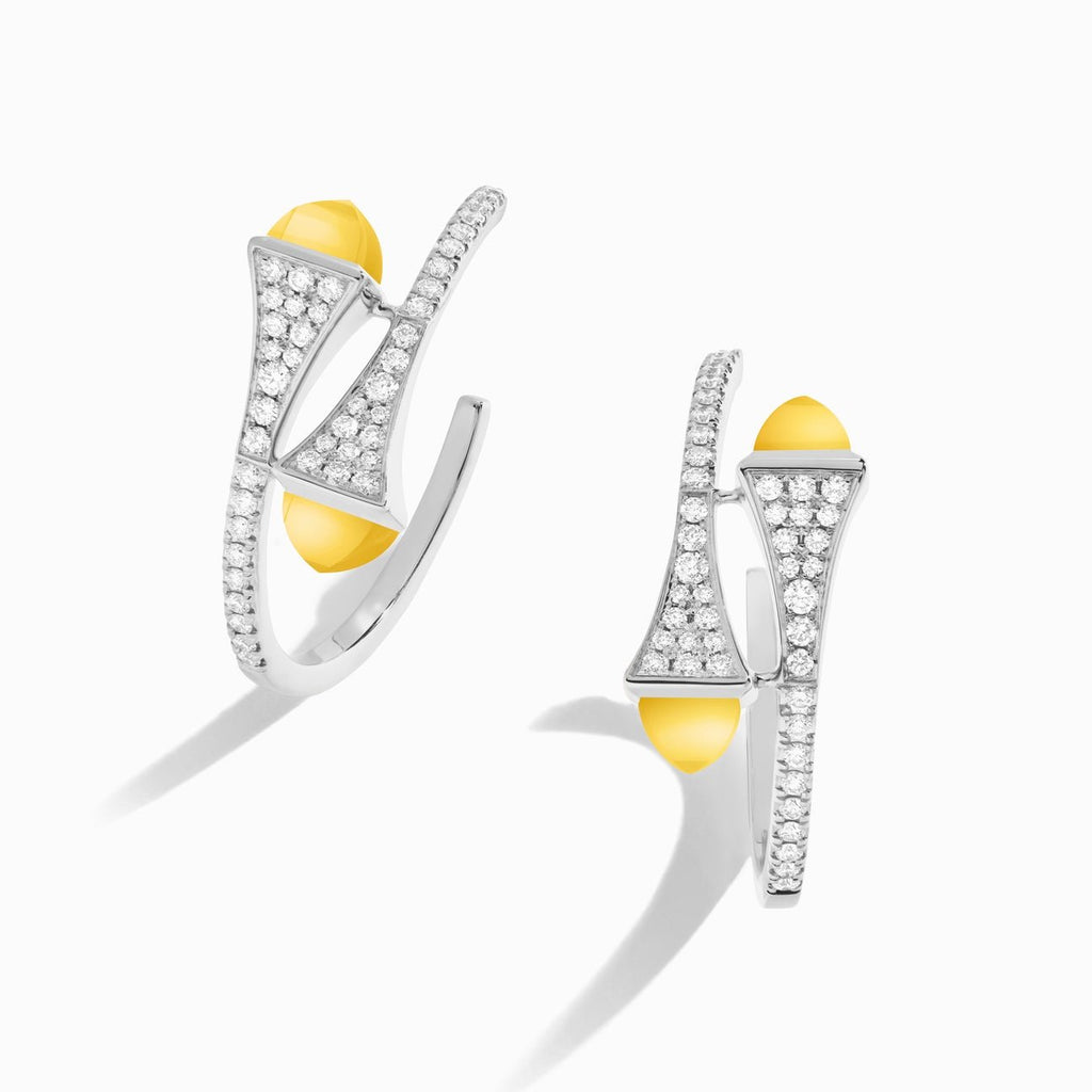 Cleo Diamond Small Hoop Earrings White Gold