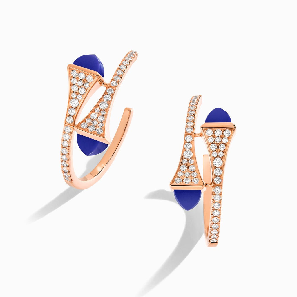Cleo Diamond Small Hoop Earrings Rose Gold