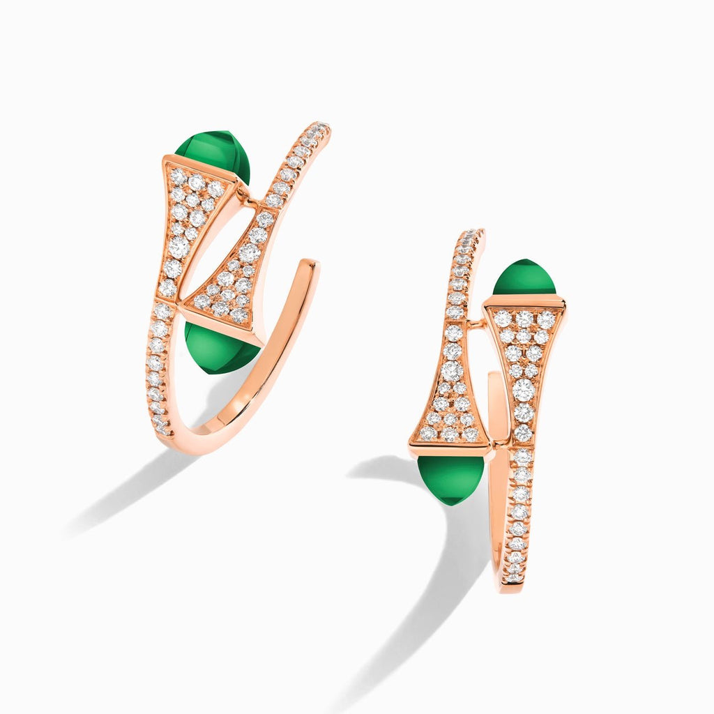 Cleo Diamond Small Hoop Earrings Rose Gold