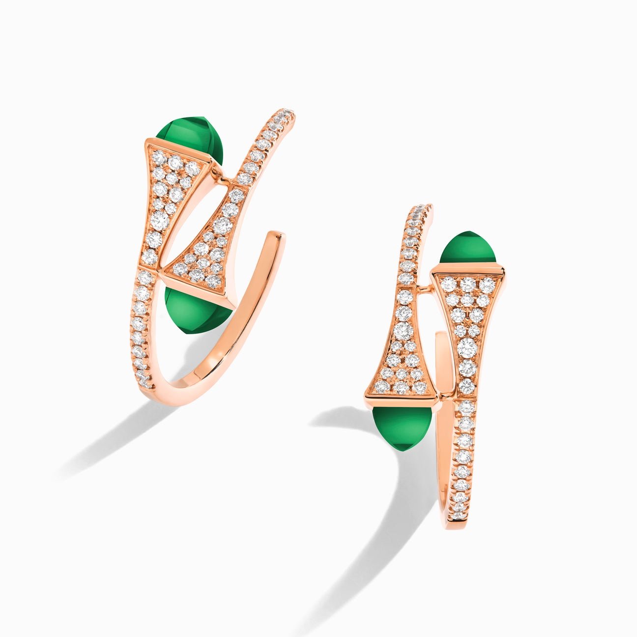 Cleo Diamond Small Hoop Earrings Rose Gold