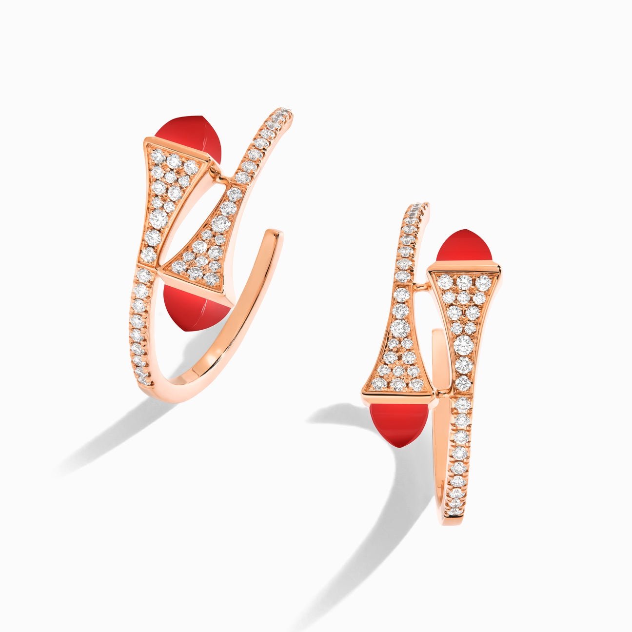 Cleo Diamond Small Hoop Earrings Rose Gold
