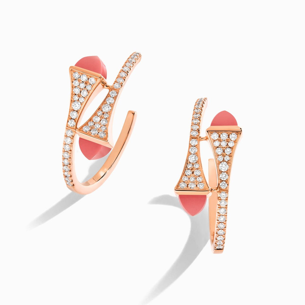 Cleo Diamond Small Hoop Earrings Rose Gold