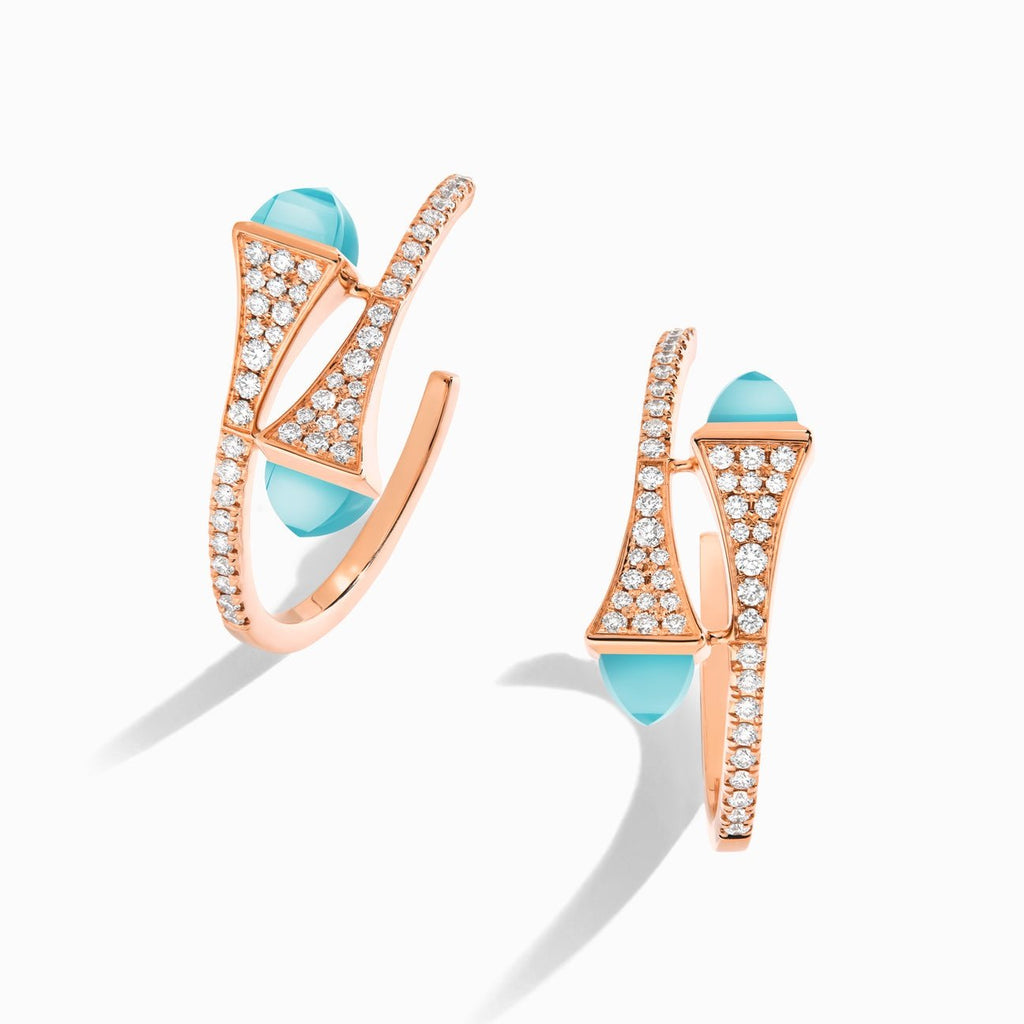 Cleo Diamond Small Hoop Earrings Rose Gold